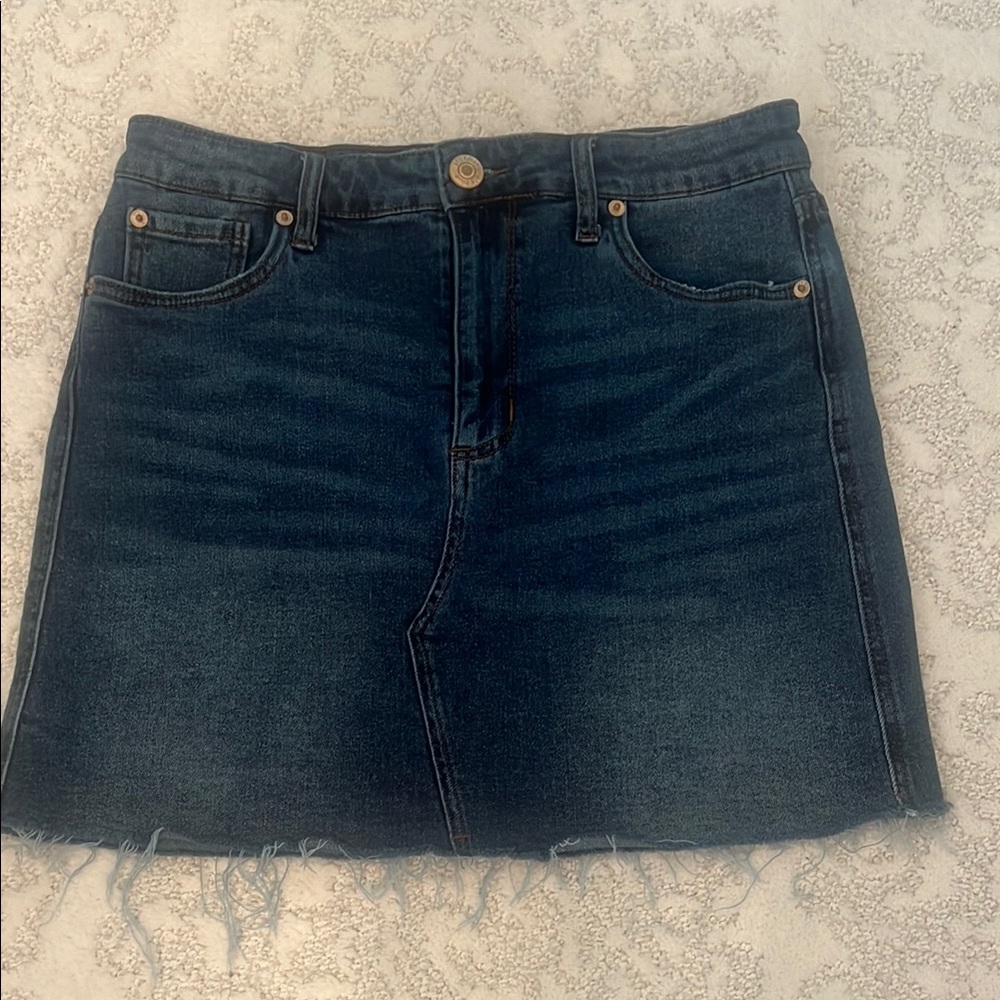 STS Blue Frayed Hem Denim Mini Skirt